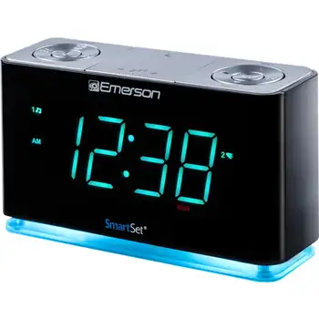 SmartSet שעון מעורר רדיו עם Bluetooth רמקול, מטען USB לאייפון ואנדרואיד, הלילה, אור ותכלת תצוגת LED Despert התמונה