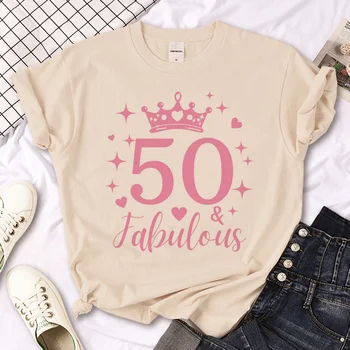 50 Ans 50 שנה יום הולדת חולצת טי נשים מעצב חולצות ילדה מנגה אנימה בגדים התמונה