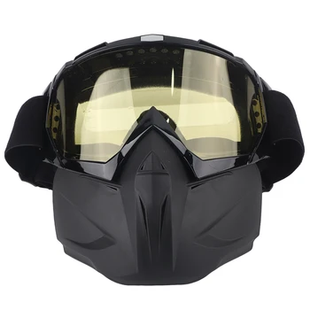 חיצונית Windproof אנטי ערפל אופנוע קסדה ומשקפי מגן מסיכת פנים מירוץ משקפיים (עדשות צהובות) התמונה