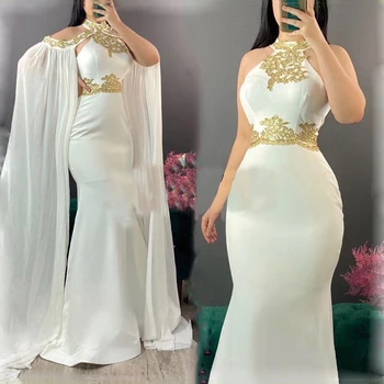 דובאי ערבית שמלת ערב עם זהב תחרה 2023 בתולת ים סאטן רשמית אירוע שמלת נשף אלגנטית נשים רשמי שמלת מסיבת יום הולדת התמונה