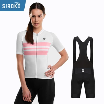 SirokoTech חדש נשים רכיבה על אופניים ג ' רזי סט קיץ לנשימה שרוול קצר רכיבה על אופניים ביגוד מהיר יבש MTB אופני רכיבה על אופניים בגדים שיתאימו התמונה