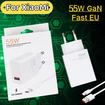 55W מטען עבור XiaoMi גן מהיר טורבו מתאם מתח 6א USB Type C כבלים Mi 11, 10, 10 Lite, Redmi הערה 9, 10 הנייד Pro התמונה
