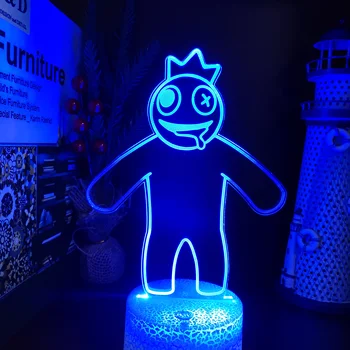 קשת חברים 3D המנורה אנימה קשת שותף 2 Led לילה אור Kawaii כחול מפלצת במנורות לילה עיצוב חדר השינה, שולחן Lampara מתנה התמונה