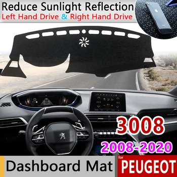 עבור פיג ' ו 3008 2008~2020 MK1 MK2 3008GT GT נגד החלקה מחצלת המחוונים כיסוי כרית שמשיה Dashmat שטיח דאש אביזרי רכב השטיח התמונה