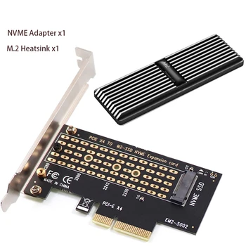 NVME מתאם M2 NVME SSD כדי PCIe 4.0 כרטיס מתאם עבור PC כרטיס קול Pci Express M. 2 מתאם עם צלעות קירור אלומיניום התמונה