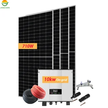 מכירה חמה להשלים מערכת אנרגיה סולארית לשימוש ביתי ערכת מערכת 10KW על רשת החשמל של מערכת אנרגיה סולארית התמונה