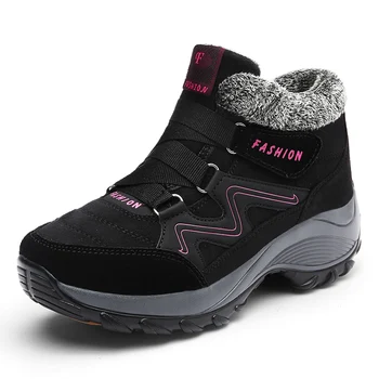 2023 ויינר נשים נעלי חורף נשים של מגפי שלג עור עמיד למים נשים נעלי קטיפה עבה פנאי נעלי ספורט נעלי הליכה התמונה