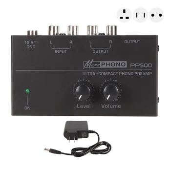 הפטיפון Preamplifier RCA 1/4in פלט אולטרה רעש נמוך עצמאית שליטה על עוצמת מעטפת מתכת Phono Preamp על הפטיפון התמונה