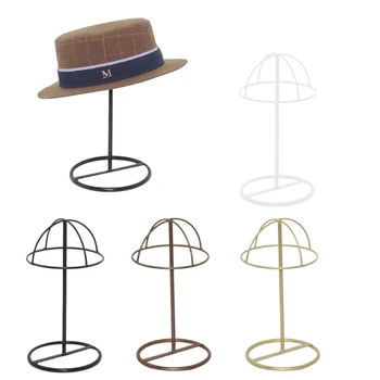 אופנה כובע עומד תיל מודרני מתכת מתלה עצמאי על כובע צעיף הראש אביזרים מחזיק תצוגת עמיד להשתמש התמונה