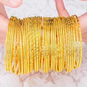 אותנטי וייטנאם קשה צמיד זהב לאורך זמן צבע מצופה 24k זהב צמיד נשי פשוט יורו צמיד זהב חיקוי התמונה
