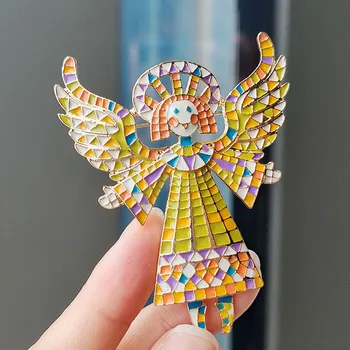 יצירתי רטרו סגסוגת צבוע הסיכה לנשים אנג ' ל אגף ילדה סיכות תג 2 צבעים יוניסקס 2023 פיות מעצב Jewelryft התמונה