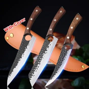 יד מזויפים תוקע סכין Ultra חד חיצונית סכיני ציד בשר עוף חיתוך סכין פלדת פחמן שף מטבח סכיני קצבים התמונה
