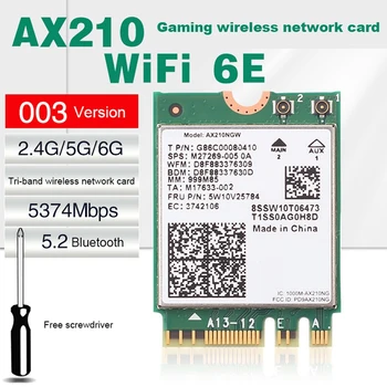 AX210NGW 2.4 G/5G/6G Tri Band Wireless כרטיס רשת Gigabit Bluetooth 5.2 NGFF M. 2 אלחוטי מובנה Wifi כרטיס רשת התמונה