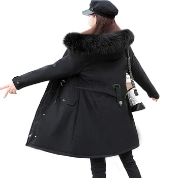 פרווה מזויפת והברדסים נשים למטה ז ' קט חדש 2023 חורף נשים מעיל עבה שלג ללבוש מעיל החורף הגברת בגדים נשיים מעילי מעילי הדובון התמונה