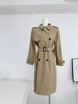 קוריאני שיק טמפרמנט מעיל רוח אופנה של נשים מזדמנים חופשי הסתיו והחורף בינוני ארוך נוחות המעיל התמונה