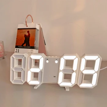 LED שעונים דיגיטליים אזעקה נורדי שעוני קיר תלוי שעון נודניק שולחן שעונים לוח שנה המדחום הדיגיטלי שעונים התמונה