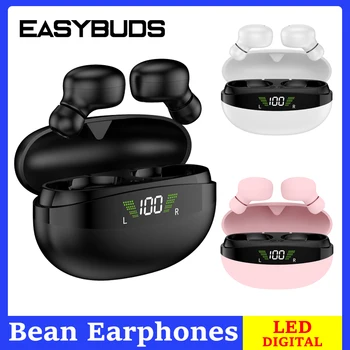 EASYBUDS נכון אלחוטית, אוזניות Bluetooth 5.3 Wireless אוזניות LED דיגיטלי מגע אינטליגנטי טביעת אצבע בין ספורט אוזניות. התמונה