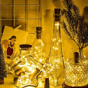 גרלנד עיצוב חתונה LED הפקק המנורה בר קפה השינה פיות המנורה חג מולד קישוט אורות בחוטים 6pcs חוטי נחושת המנורה התמונה