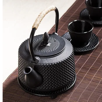 ברזל יצוק קומקום מים רותחים קומקום ביתי להכנת תה להגדיר 850ml יפנית Tetsubin ברזל בקבוק בציר כוס תה מעופפת להגדיר התמונה