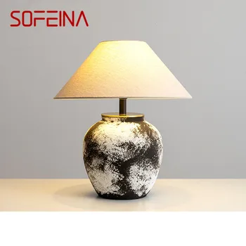 SOFEINA נורדי קרמיקה מנורת שולחן אמנות מודרנית הסלון, חדר השינה המחקר הוביל מקוריות פליז שולחן אור התמונה