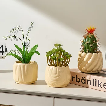 קרמיקה מיני ביתי פשוט גן סירים עסיסי אדניות עיצוב חיצוני עיצוב צמחים פרח העציץ גינון עיצוב אגרטל התמונה