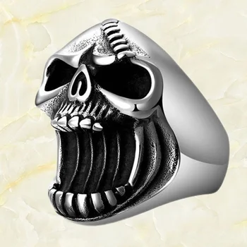 חולץ טבעת אצבע אדם פאנק יצירתי בקבוק פותחן טבעות גברים נירוסטה התמונה