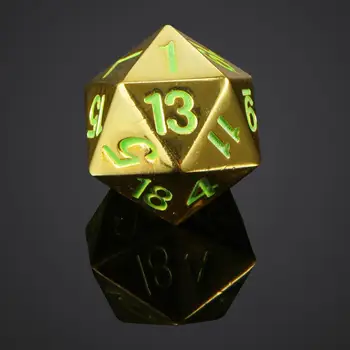 מתכת Polyhedral להגדיר, 20-למות זוהר משטח עם מספר RPG,, , ,D&D, תפקיד Palying המשחק התמונה