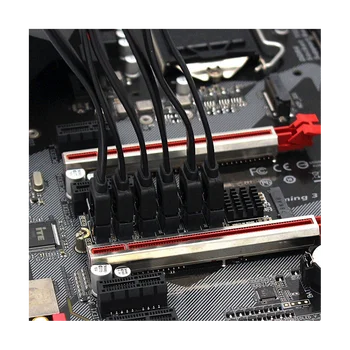 M. 2 MKEY PCI-E כרטיס Riser M. 2 NVME כדי SATA3.0 PCIE to SATA 6Gpbsx6-יציאת הרחבה כרטיס ASM1166 תמיכה PM פונקציה התמונה