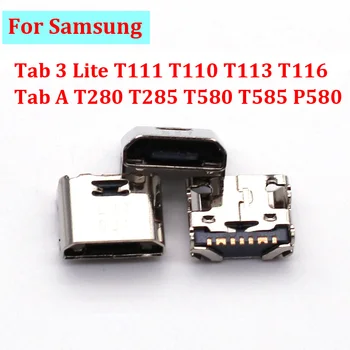 10pcs 7PIN מטען מיקרו USB עבור Samsung Tab 3 Lite T111 T110 T113 T116 בכרטיסיה בית T280 T285 T580 T585 P580 מחבר טעינה בנמל התמונה