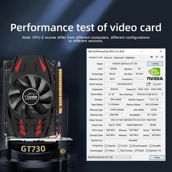 GT730 להציג כרטיס אוטומטי מאוורר קירור Gaming 2GB כרטיס מסך 902MHZ DDR3 HD ממשק חלופי עבור Office המשחקים התמונה