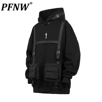 PFNW תעשייה כבדה סתיו חדש היפ הופ מותג האופנה טקטי בכיס הקפוצ ' ונים גברים Darkwear נשים רופף מזדמן הגאות מעילים 12Z4112 התמונה