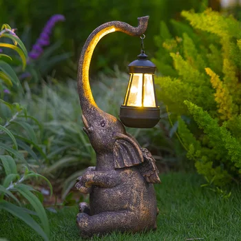 השמש הפיל, הברווז הדשא המנורה מלאכות שרף עמיד למים עיצוב הבית על חצר הגן התמונה