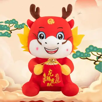 הדרקון סינית ממולא 2024 שנה המזלות דרקון בובות ממולאות שקית מזל העמידה ממולאים בובות עבור פסטיבל קישוט הבית התמונה