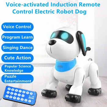 קול הופעל אינדוקציה שליטה מרחוק רובוט כלב תכנות למידה מדע פופולרי ידע לשיר לרקוד חשמלי RC צעצוע התמונה