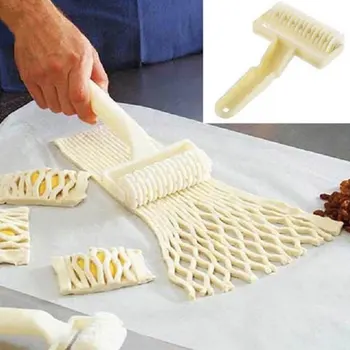 יצירתי אפייה כלי פלסטיק רולר רשת קאטר תבנית רשת על מאפה בצק פונדנט פיצה, עוגות פאי ציוד מטבח התמונה