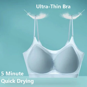 4XL Ultra Thin Ice משי חלקה תחתוני נשים בתוספת גודל סקסי העליון רך לנשימה אלחוטית מוצק הלבשה תחתונה אסף חזייה מרופדת. התמונה