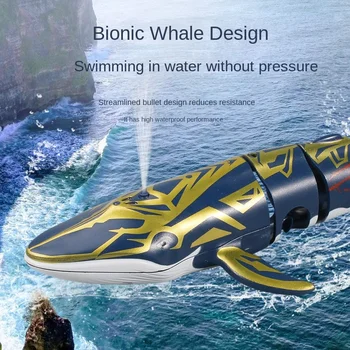מיני הרכבה מוכן ללכת שליטה מרחוק לווייתן סירה מים חשמלי צעצוע של ילדים סימולציה דגים שוחים סיור צוללת התמונה