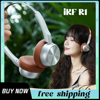 iKF R1 רטרו אלחוטית Bluetooth אוזניות קלות משקל בסגנון אמריקאי אוזניות ANC BassUp Hifi IPX5 מתכת עיצוב אופנתי מתנה התמונה