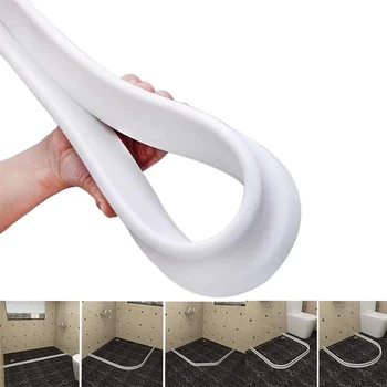 מקלחת מחסום איטום רצועות רקע אמבטיה לבנה 5 סנטימטר*3 סנטימטר סכר מחסום רב-PVC, גומי דביק רך התמונה