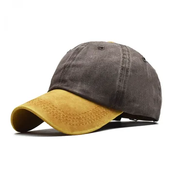 החדרת רטרו לשני המינים כובע רגיל מעוקל מגן השמש חיצונית Dustproof כובע בייסבול צבע מוצק אופנה פנאי גברים, נשים, ילד התמונה