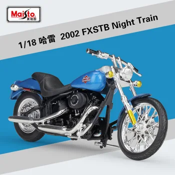 Maisto 1:18 הארלי 2002 Fxstb לילה Traink אופנוע מודל סימולציה סגסוגת צעצוע מתנה אוסף המדיה התמונה