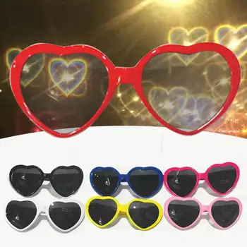 אוהב אפקט מיוחד בצורת לב משקפיים אופנה הלב עקיפה משקפי שמש לראות את אורות הלילה להפוך לאהבה אפקט מיוחד התמונה