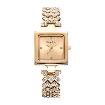 ריבוע קטן שעון עם יהלומים של נשים קוורץ שעונים כוכב שעון צמיד שילוב בנות לצפות Relojes часы женские наручные התמונה