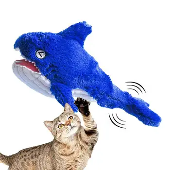 חתול צעצועים רפוי דגים מציאותיים לרקוד קטיפה קארפ עם נפית החתולים מציאותי קטיפה חשמלי מכשכש דג חתול צעצוע חתול השר צעצוע מתנות התמונה