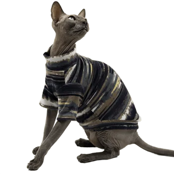 החתול בגדים ספינקס רך דק Homewear חתול בגדים קרקעיות דבון רקס T אנטי-אלרגיות בעור ידידותי בגדים עבור החתול התמונה