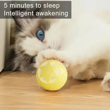 חתול צעצוע זה תופס בריחה חתול צעצוע ביולוגית מסלול חתול צעצוע כדור 360 תואר הסיבוב מטען Usb Led עבור חתולים/חתולים התמונה