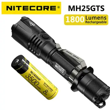 NITECORE MH25GTS פנס CREE XHP35 HD LED 1800 לומן USB לטעינה טקטי עם 1 NI1835HP 3500mAh התמונה