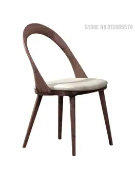 נורדי עץ מלא הכיסא מעצב כיסא הטרקלין פשוט המודרני סלון פינת אוכל כיסא ומתן כיסא עץ משענת טרקלין התמונה