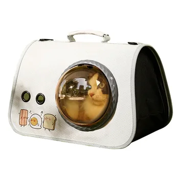 Tas ransel hewan peliharaan, tas bahu hewan portabel kapsul ruang angkasa dengan tas kucing dapat dilipat portabel, tas ransel התמונה