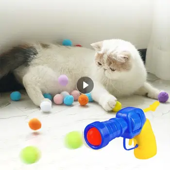 יצירתי חתול טיזר כדור קטיפה צעצועים לחתולים יריות אקדח חתול צעצוע מרגיע חתול צעצוע קטיפה אלסטי כדור לחתול צעצועים חתול אביזרים התמונה